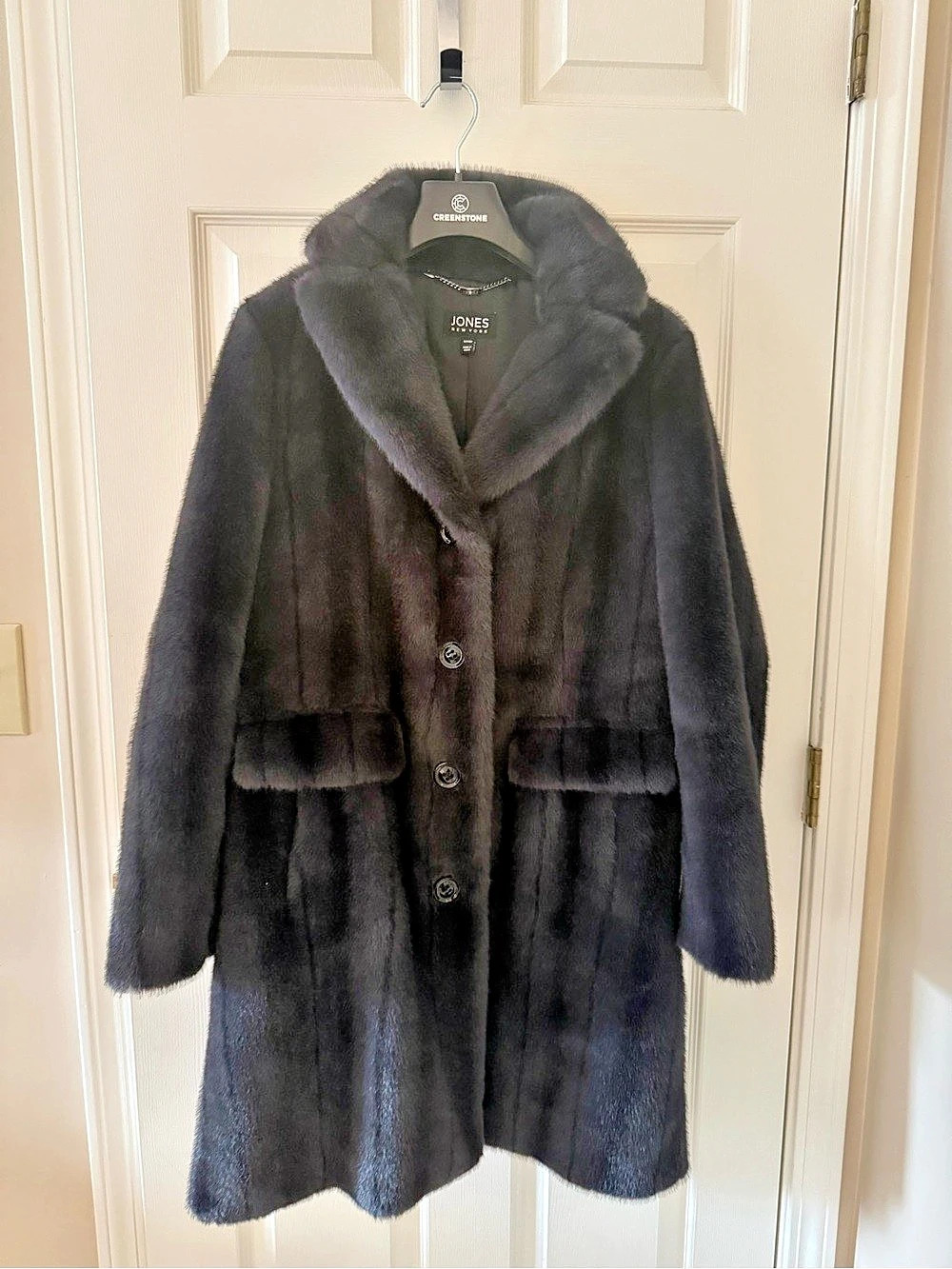 Jones New York Faux Fur Coat in Black